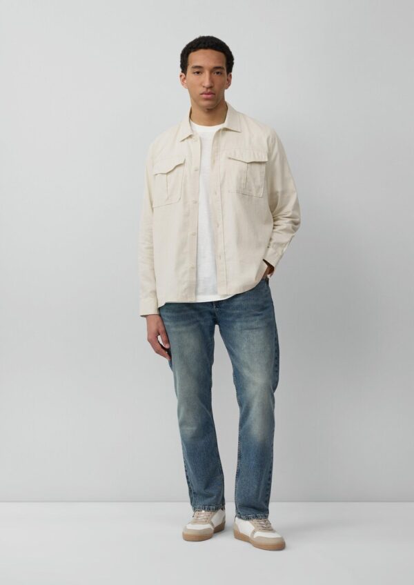 Overshirt aus Leinenmix mit Kentkragen