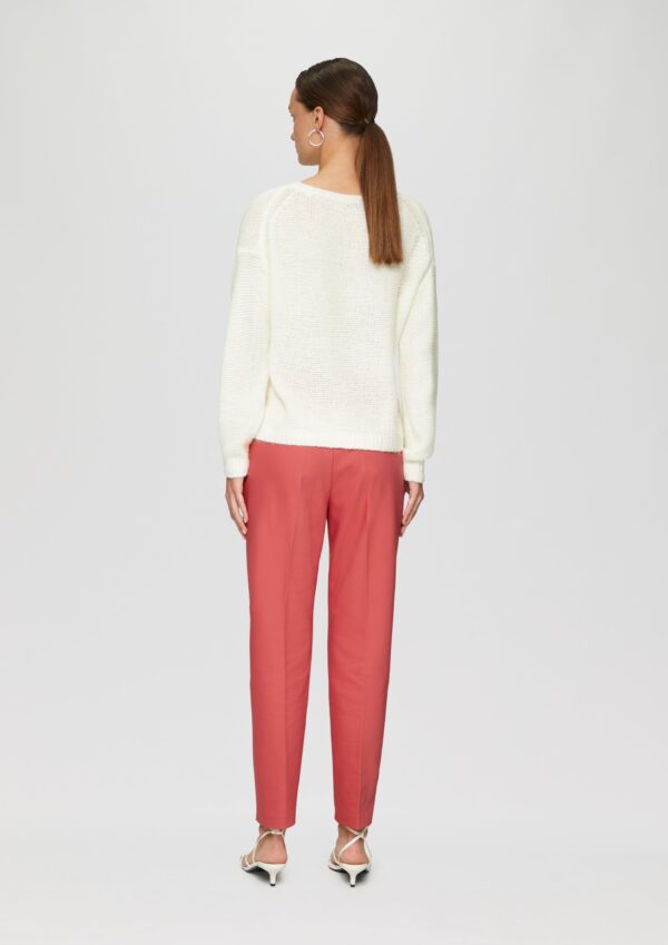 Locker gestrickter Pullover aus Alpakamix mit Love-Schriftzug