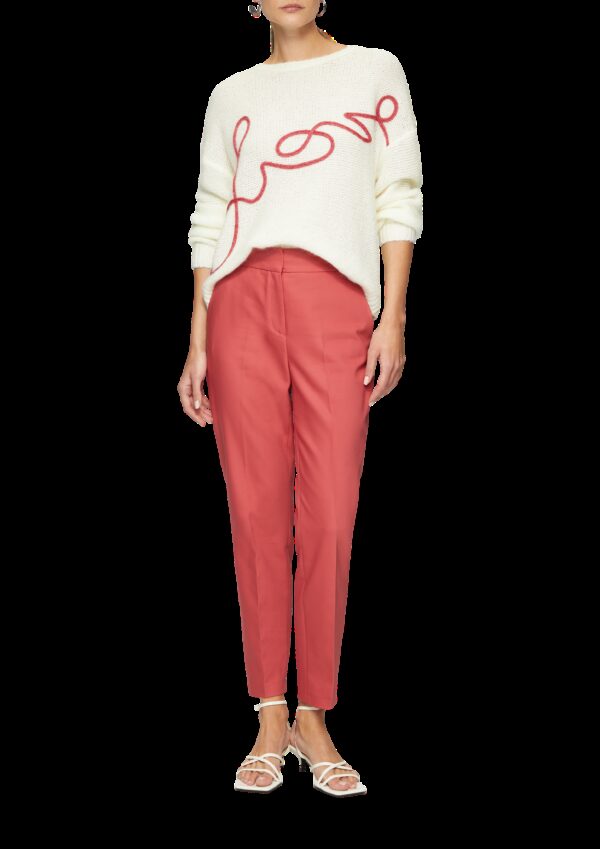 Locker gestrickter Pullover aus Alpakamix mit Love-Schriftzug