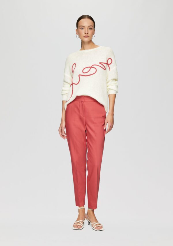 Locker gestrickter Pullover aus Alpakamix mit Love-Schriftzug