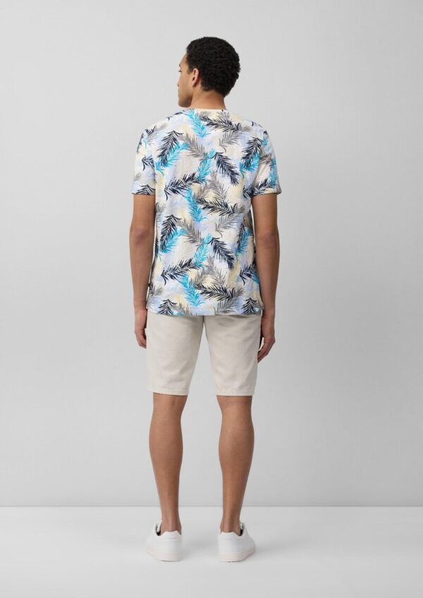 T-Shirt aus Leinenmix mit All-over-Print