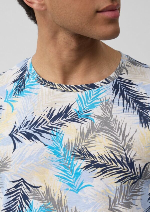 T-Shirt aus Leinenmix mit All-over-Print