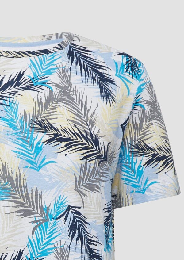 T-Shirt aus Leinenmix mit All-over-Print