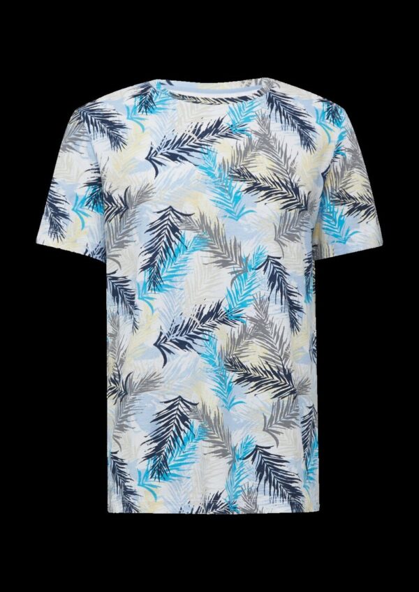 T-Shirt aus Leinenmix mit All-over-Print