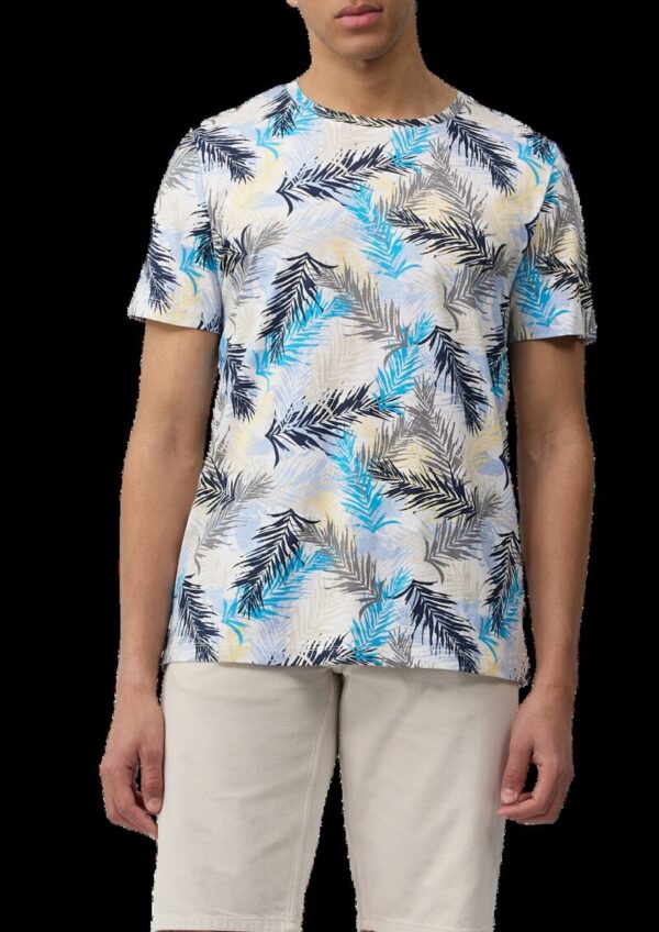 T-Shirt aus Leinenmix mit All-over-Print