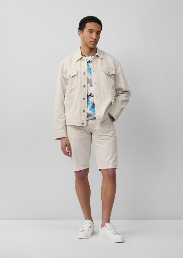 T-Shirt aus Leinenmix mit All-over-Print