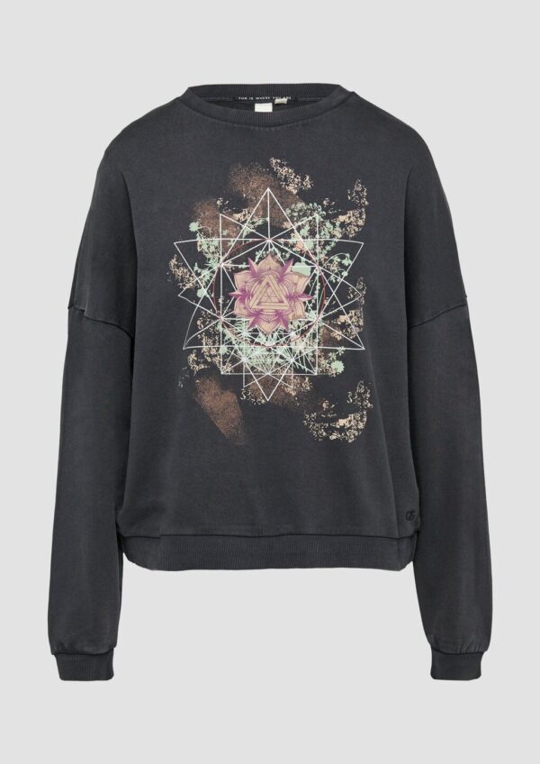 Gewaschenes Sweatshirt mit überschnittenen Schultern