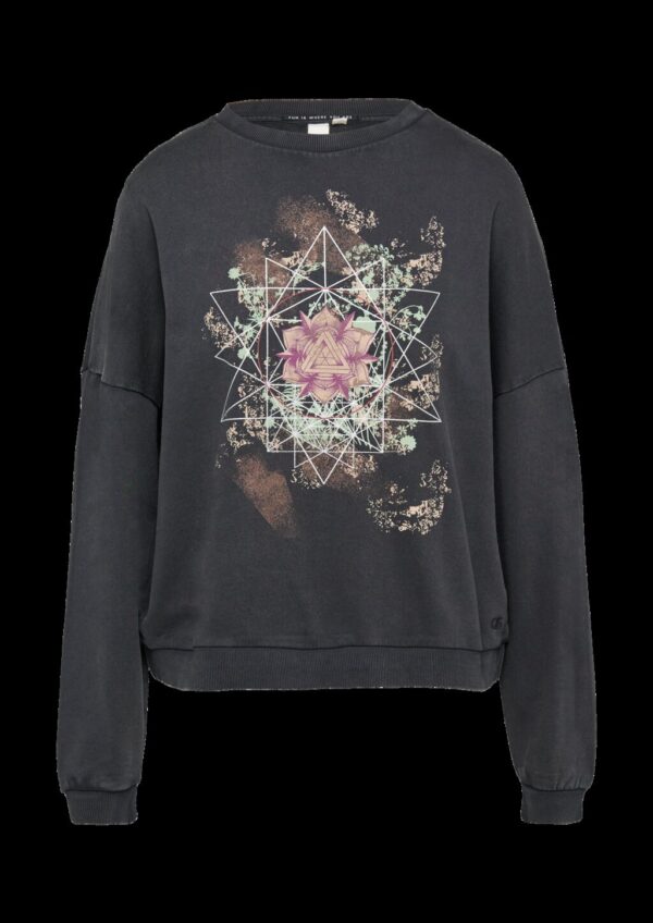 Gewaschenes Sweatshirt mit überschnittenen Schultern