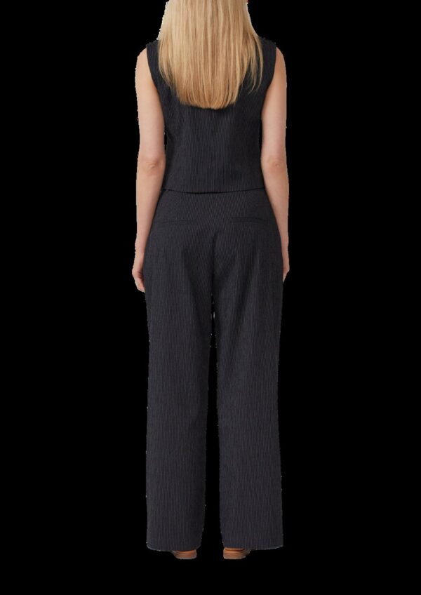 Fein gestreifte Wide-Leg-Hose mit Textilgürtel