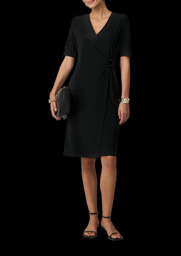 Midikleid in Wickeloptik mit Ring-Detail