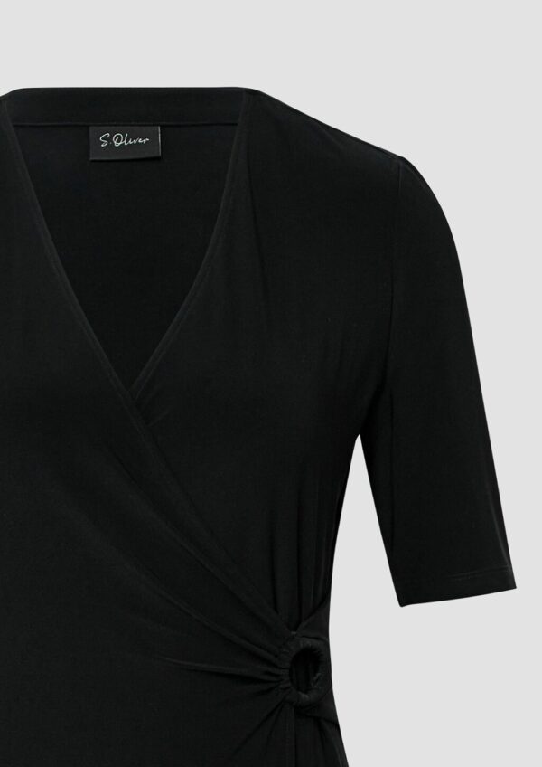 Midikleid in Wickeloptik mit Ring-Detail