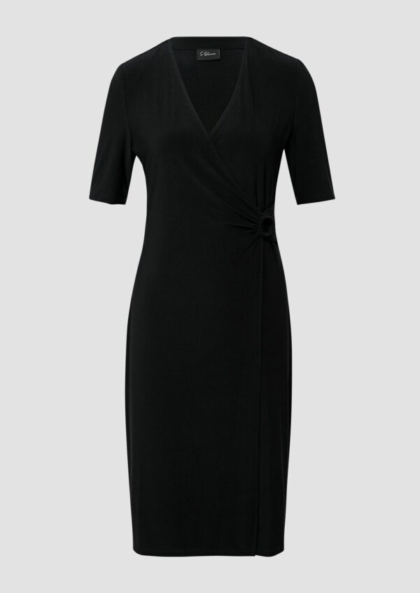 Midikleid in Wickeloptik mit Ring-Detail