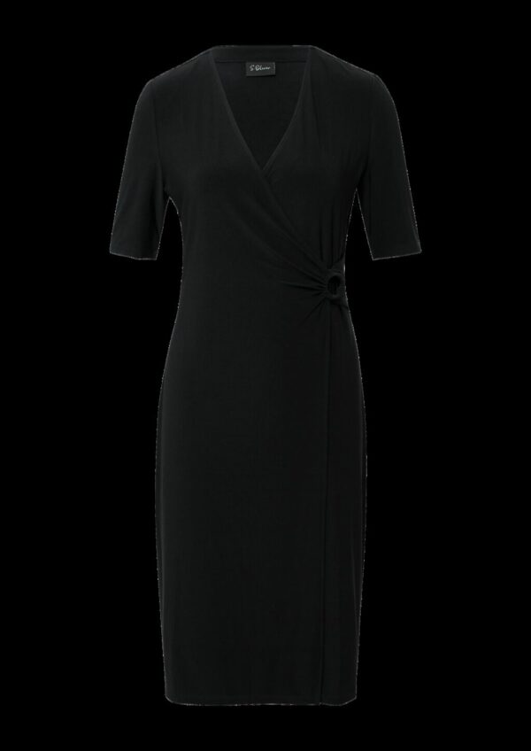 Midikleid in Wickeloptik mit Ring-Detail