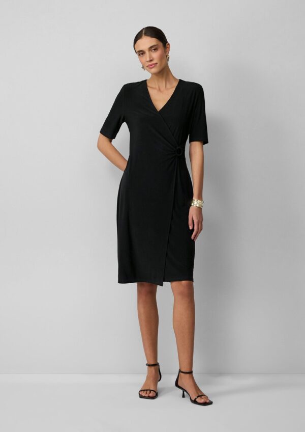 Midikleid in Wickeloptik mit Ring-Detail