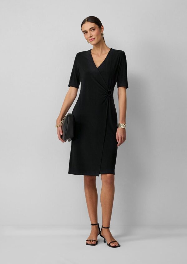 Midikleid in Wickeloptik mit Ring-Detail