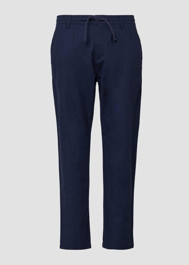 Detroit: Relaxed-Fit-Chino aus Leinenmix mit Elastikbund