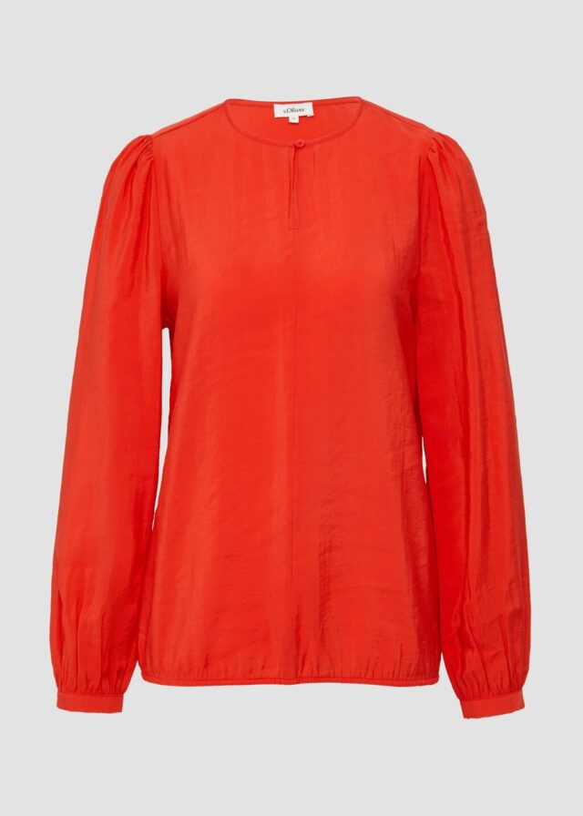 Bluse mit Puffärmeln im O-Shape