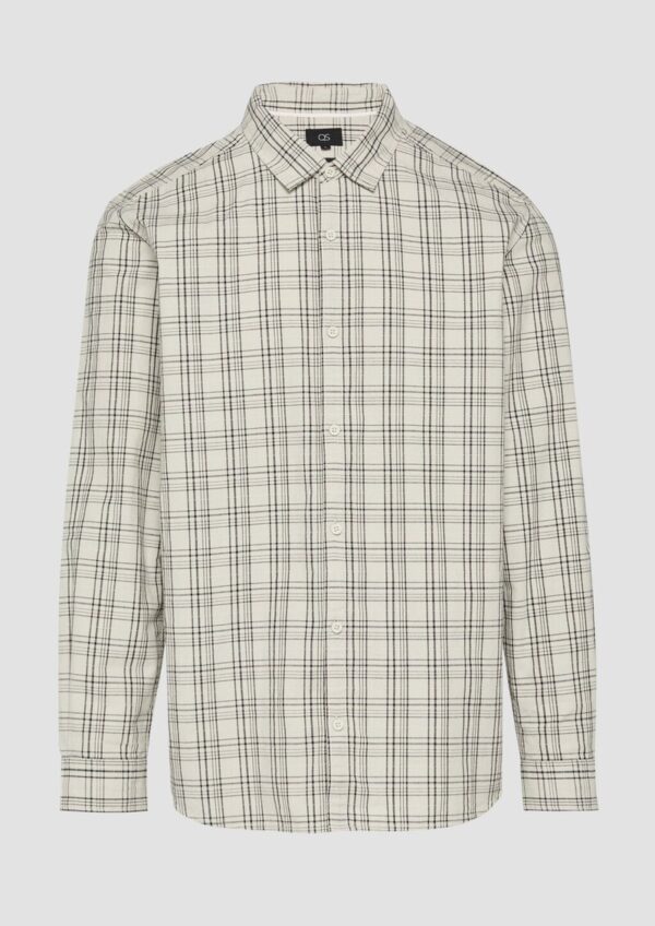 Regular Fit: Kariertes Struktur-Hemd aus Baumwolle