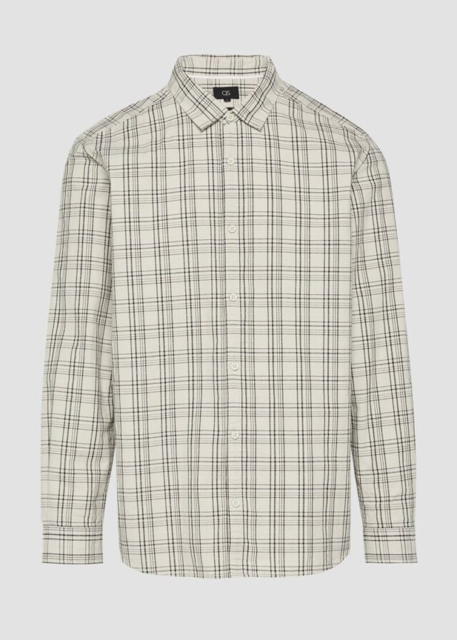 Regular Fit: Kariertes Struktur-Hemd aus Baumwolle