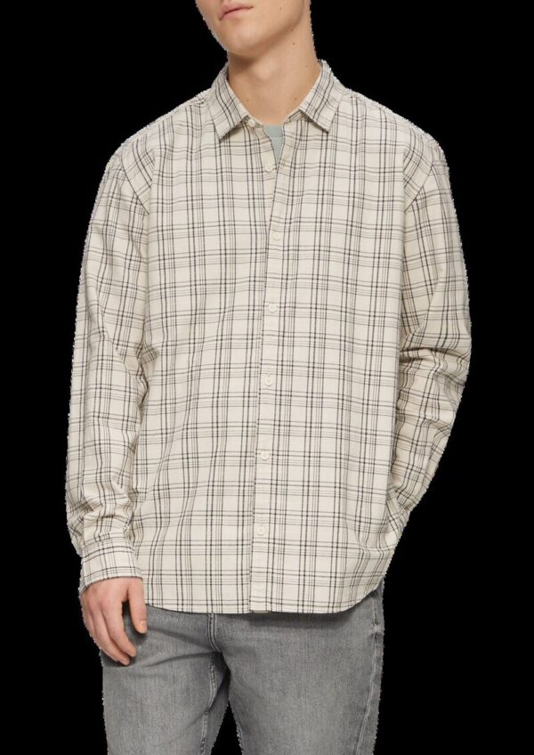 Regular Fit: Kariertes Struktur-Hemd aus Baumwolle