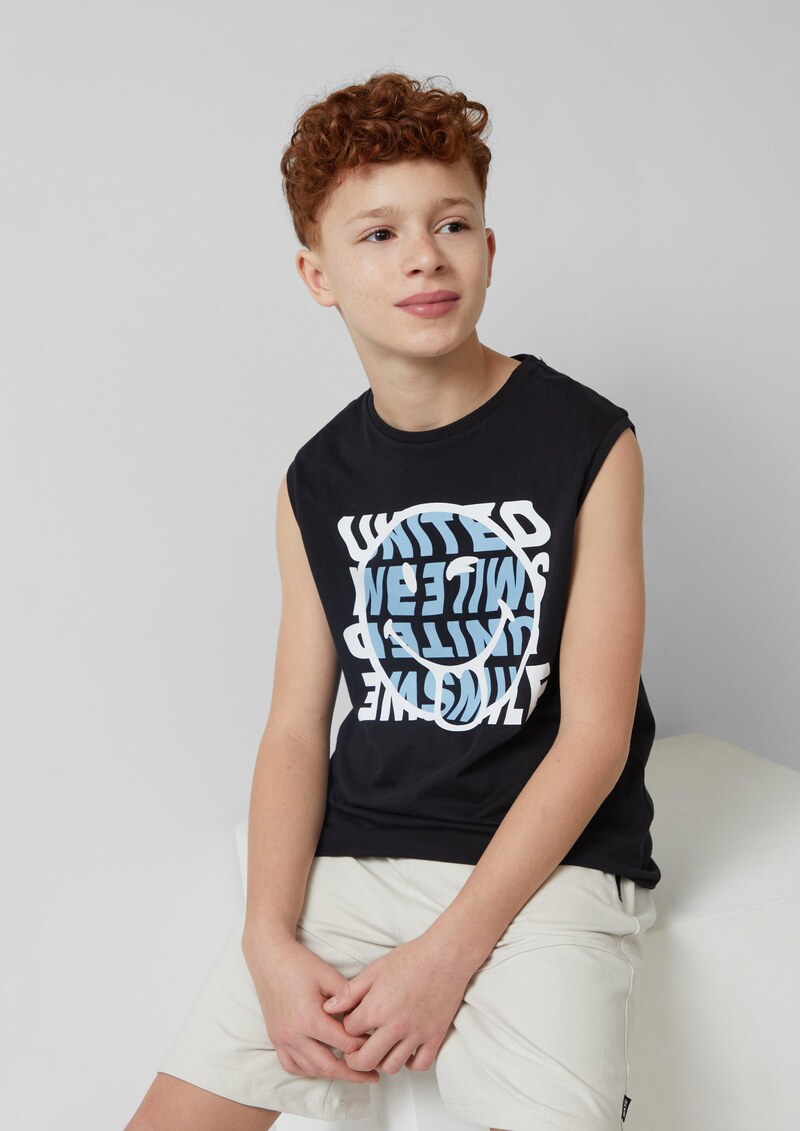 Ärmlloses Shirt mit Smiley®-Print