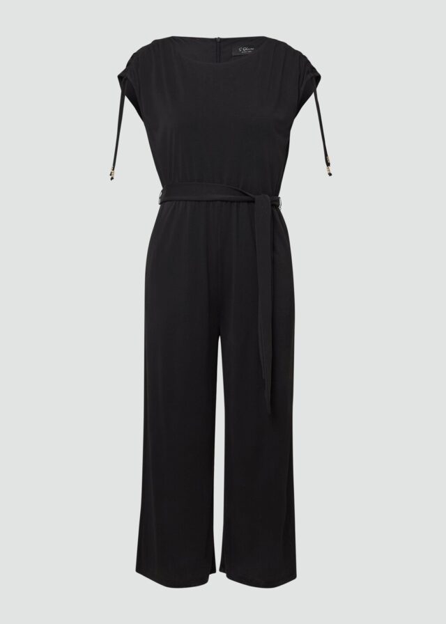Jumpsuit aus Modalmix mit U-Boot-Ausschnitt