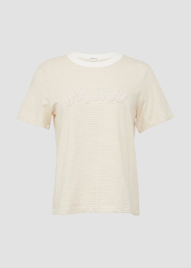 Streifenshirt mit Schmuckperlen