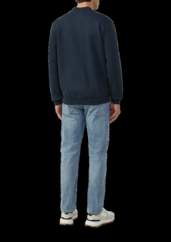 Strukturierte Sweatjacke mit Bomberkragen