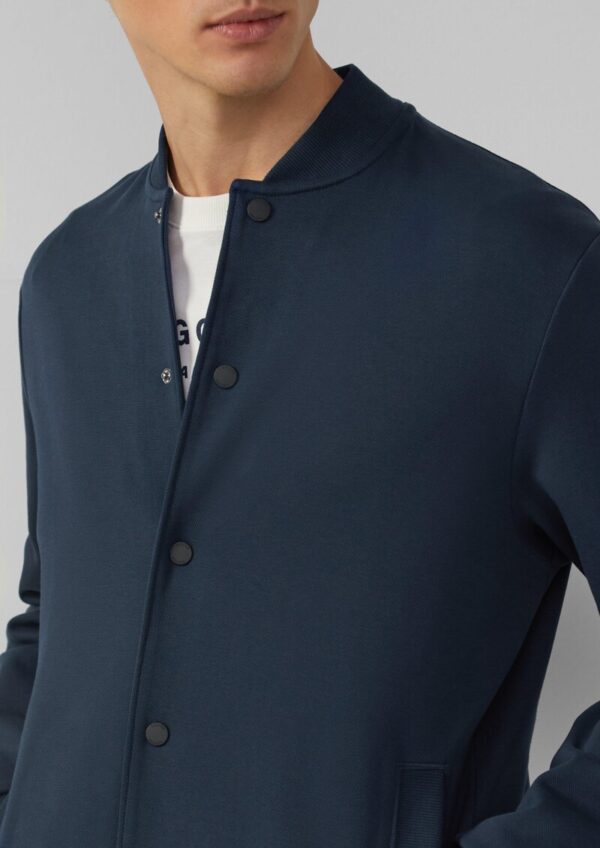 Strukturierte Sweatjacke mit Bomberkragen