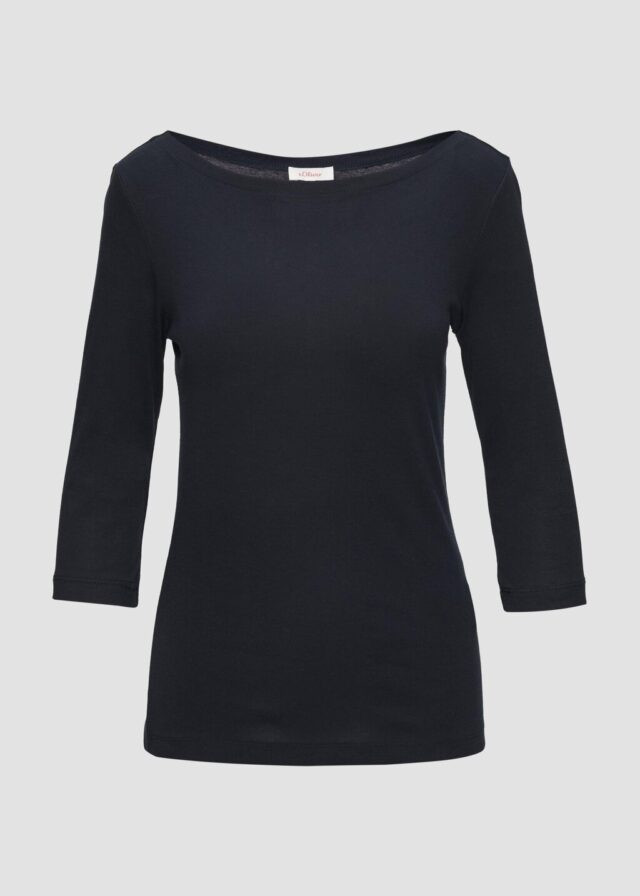 T-Shirt mit 3/4-Arm und U-Boot Ausschnitt