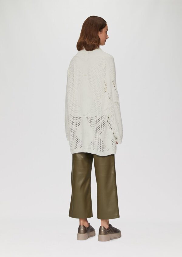 Oversized Cardigan mit Ajour-Muster