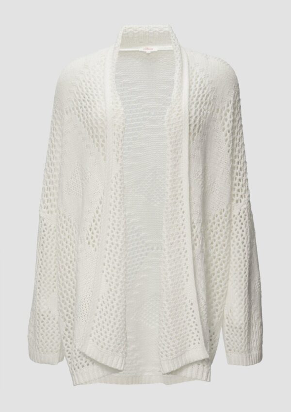 Oversized Cardigan mit Ajour-Muster