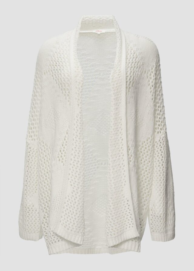 Oversized Cardigan mit Ajour-Muster