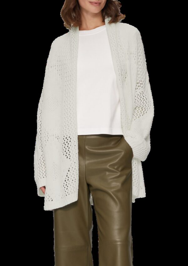 Oversized Cardigan mit Ajour-Muster