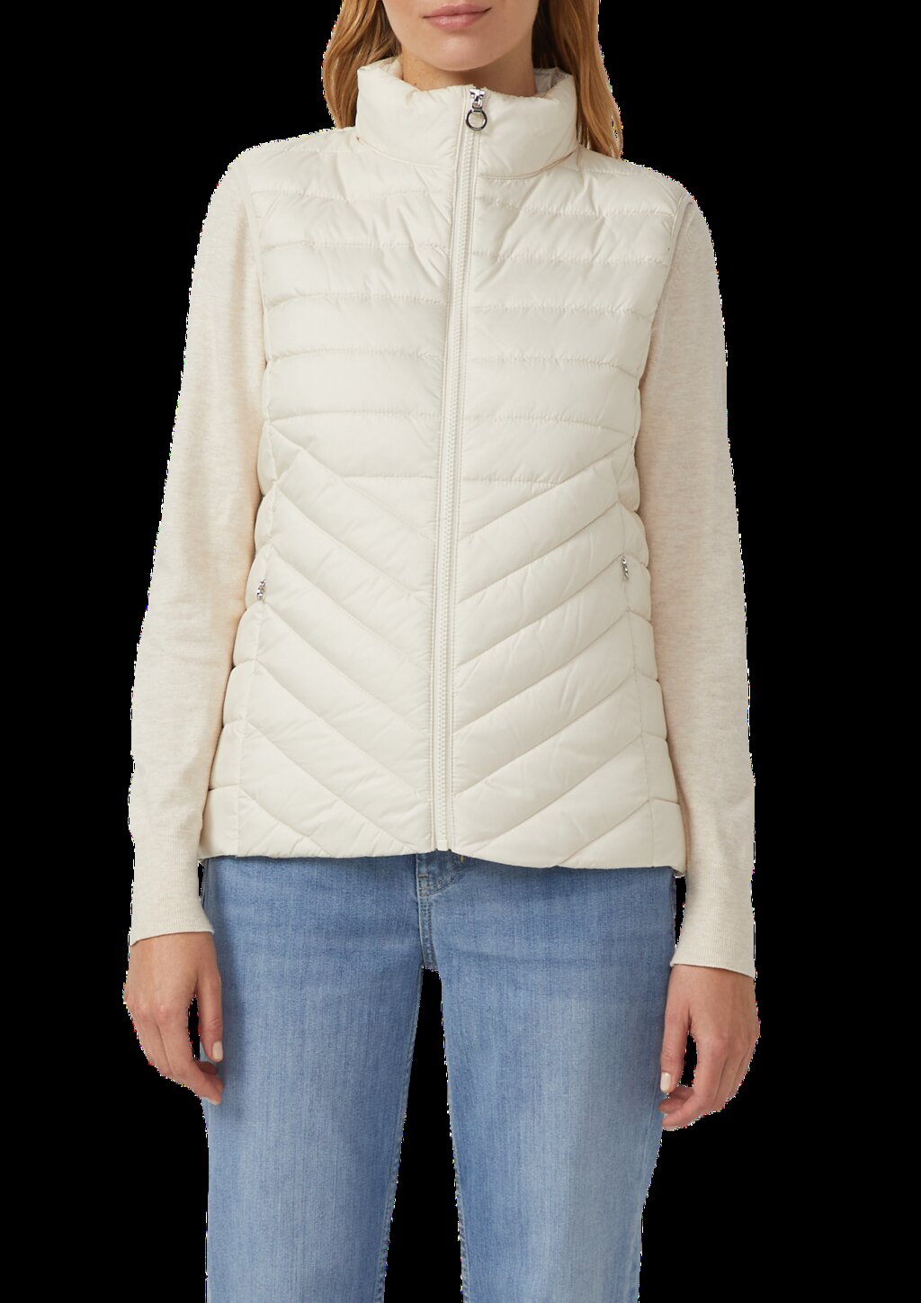 Leichte Steppweste mit Stehkragen und Packfunktion