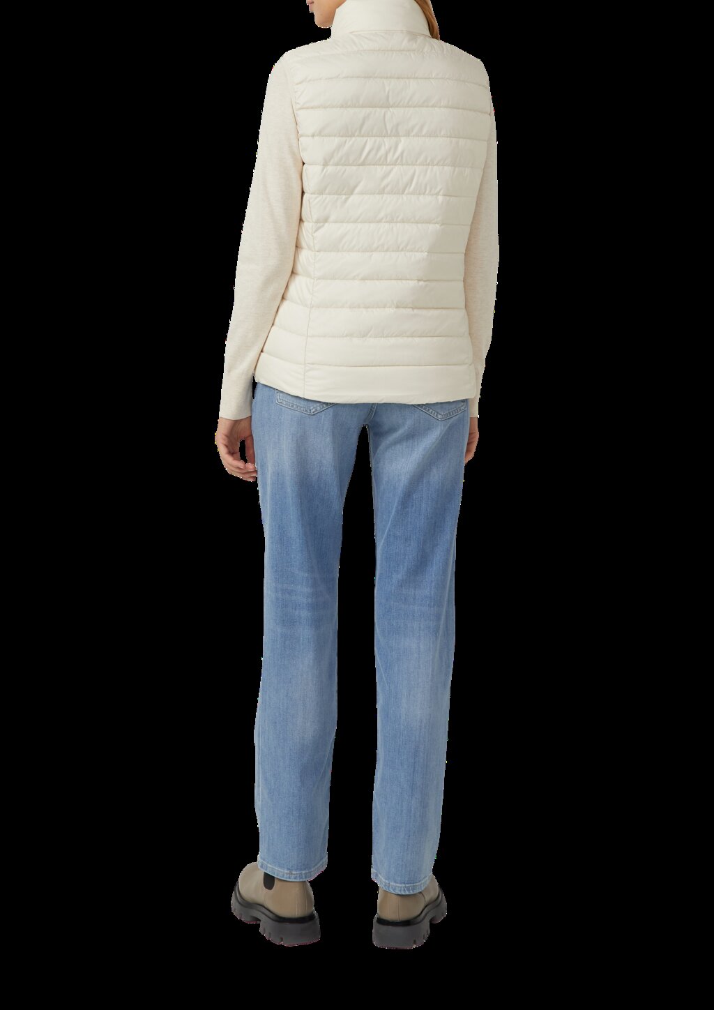 Leichte Steppweste mit Stehkragen und Packfunktion