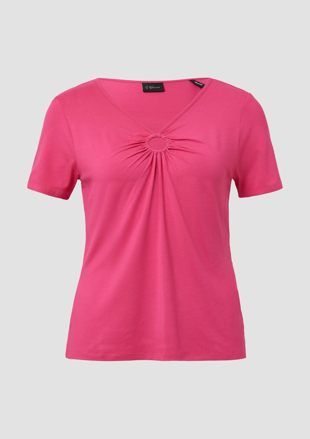 T-Shirt aus Viskosestretch mit Ringdetail
