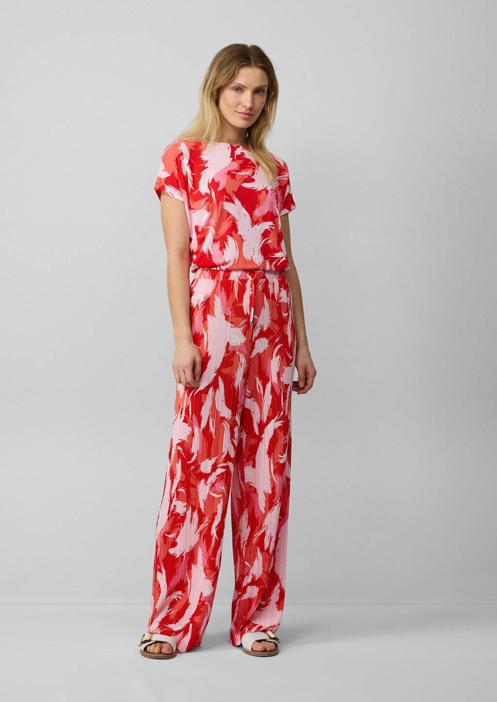 Plissierte Wide-Leg-Hose im Relaxed Fit