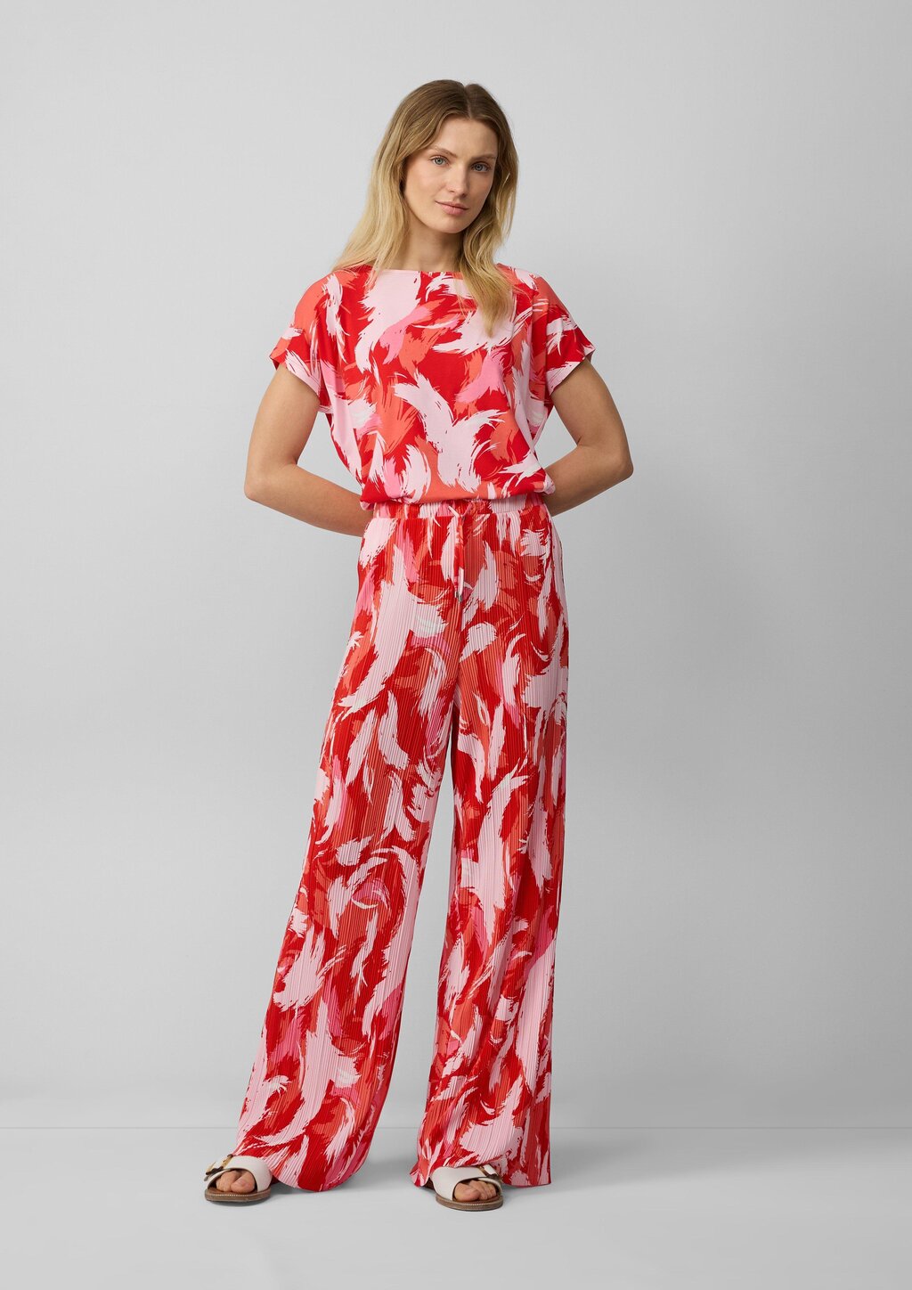 Plissierte Wide-Leg-Hose im Relaxed Fit