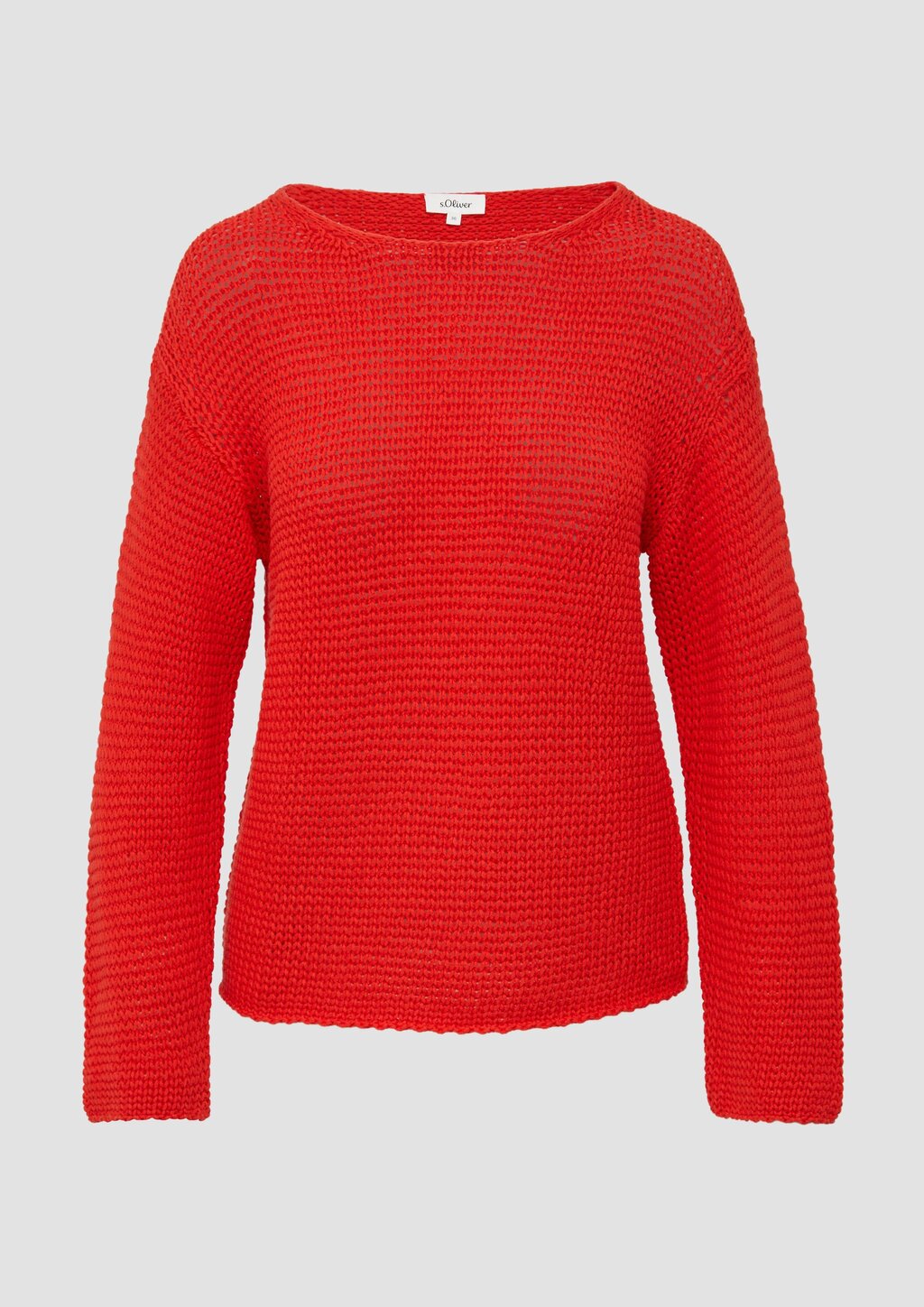 Locker gestrickter Pullover mit Rundhalsausschnitt