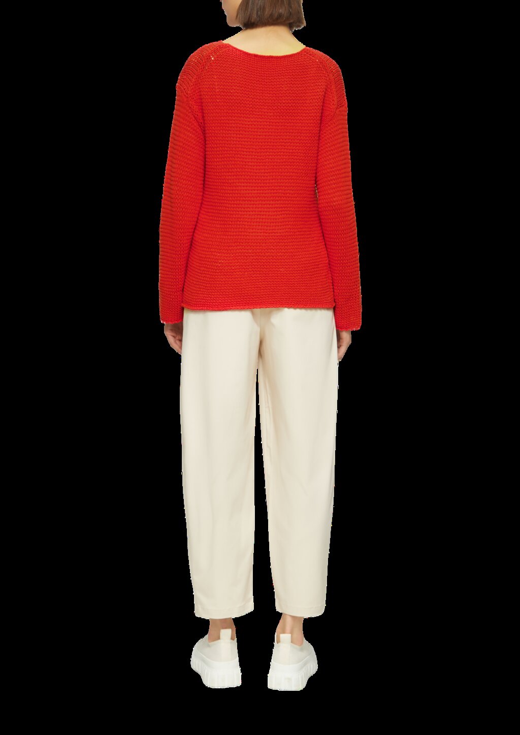 Locker gestrickter Pullover mit Rundhalsausschnitt