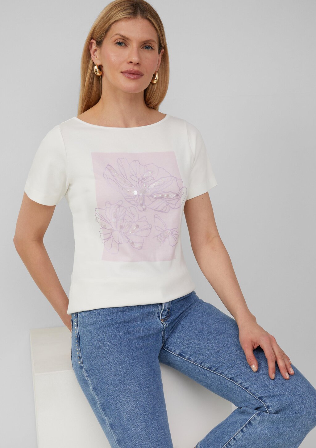 Baumwoll-T-Shirt mit Artwork