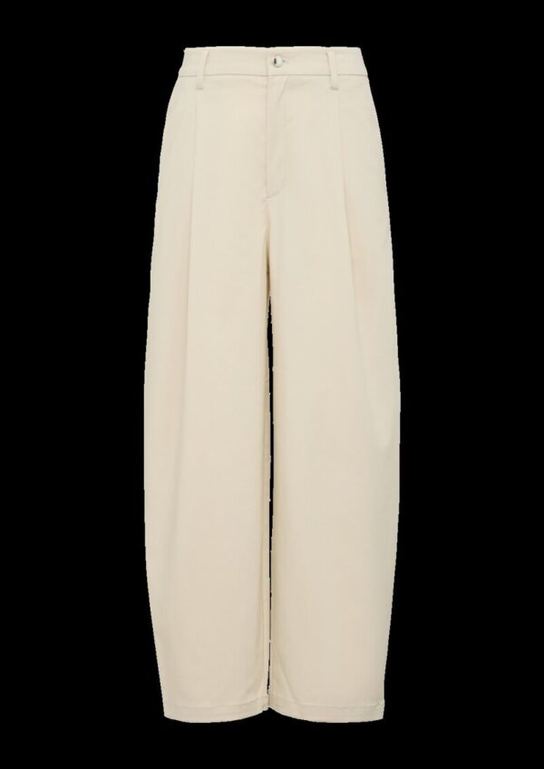 Cropped-Hose aus Twill mit Barrel Leg und Elastikbund in High Rise