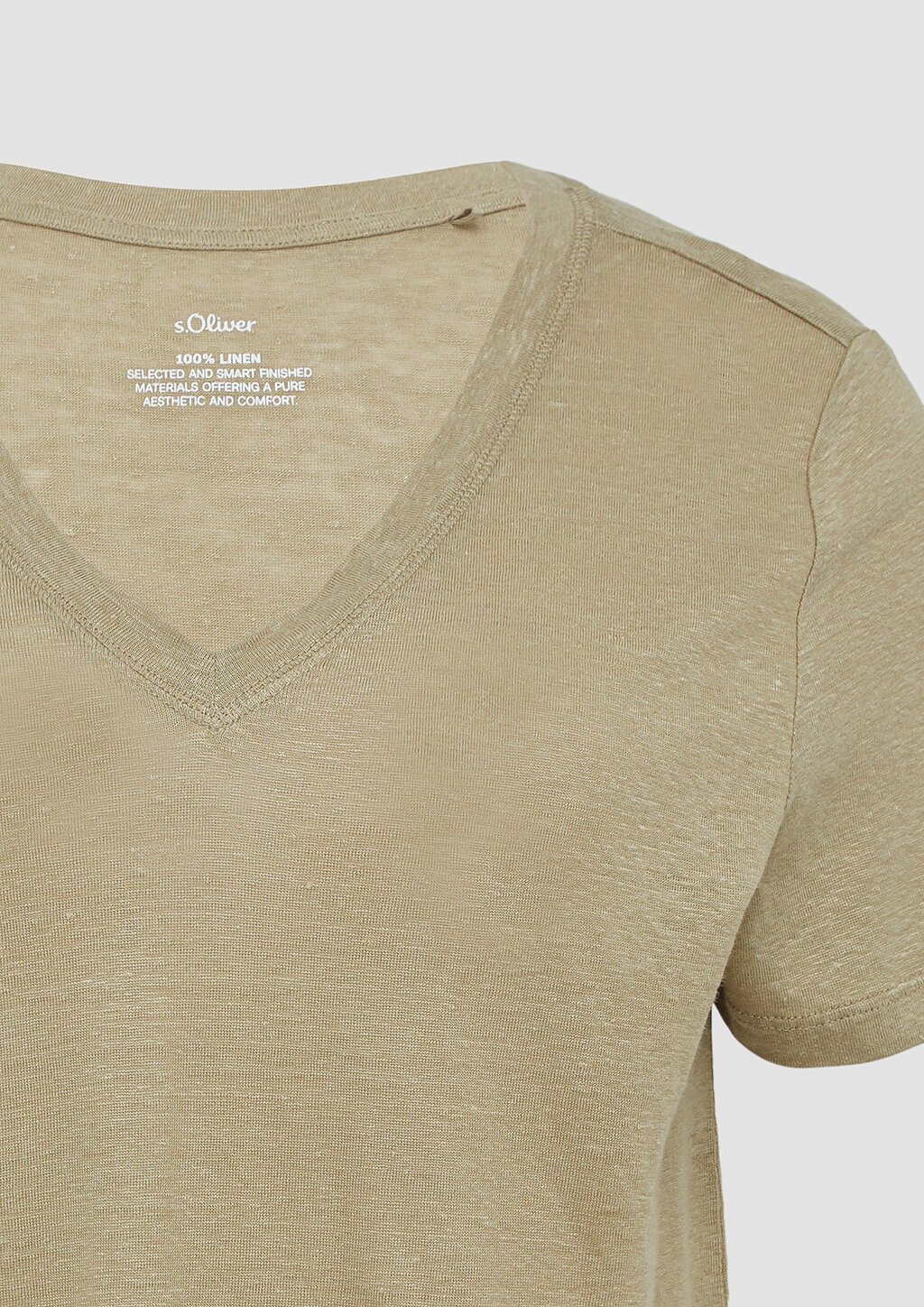 Leichtes T-Shirt aus Leinen mit V-Ausschnitt