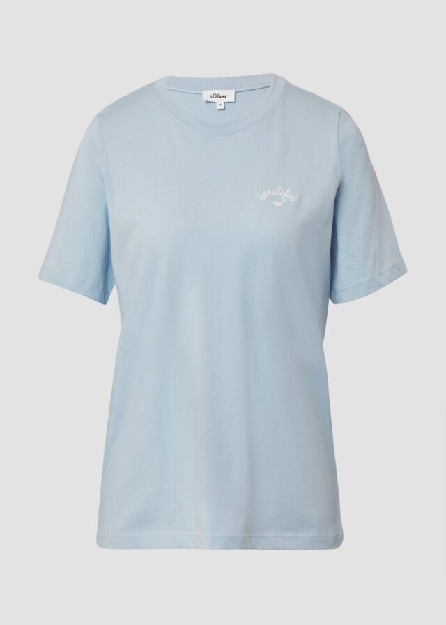 Jerseyshirt aus Baumwolle mit Stickerei