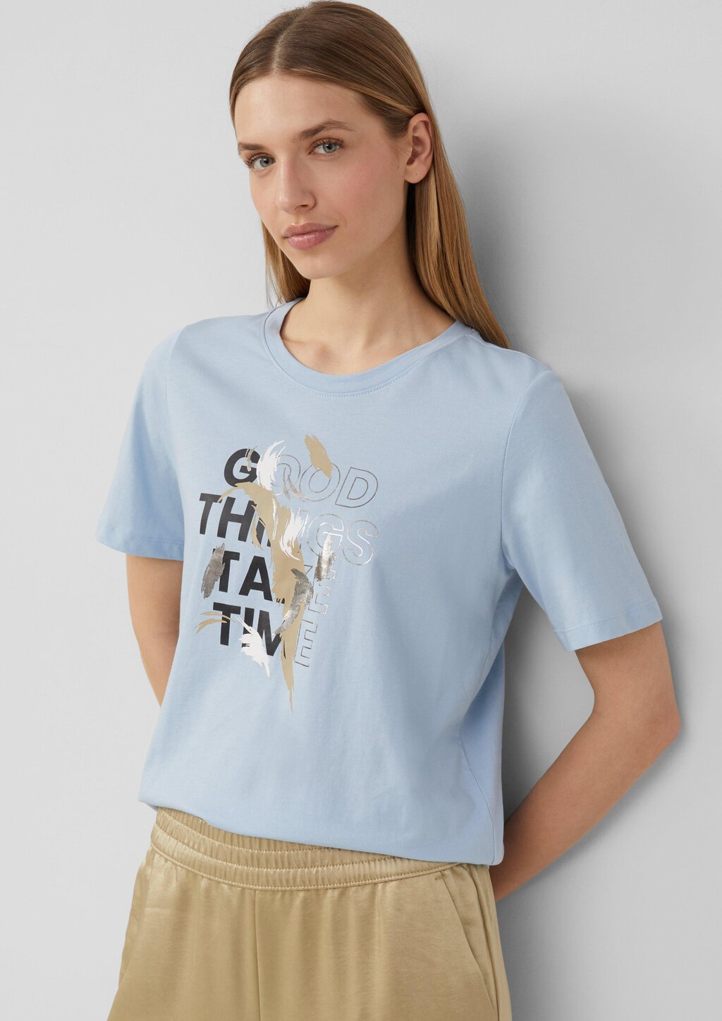 Jerseyshirt aus Baumwolle mit Stickerei