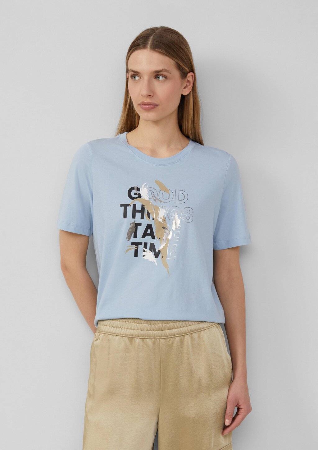 Jerseyshirt aus Baumwolle mit Stickerei