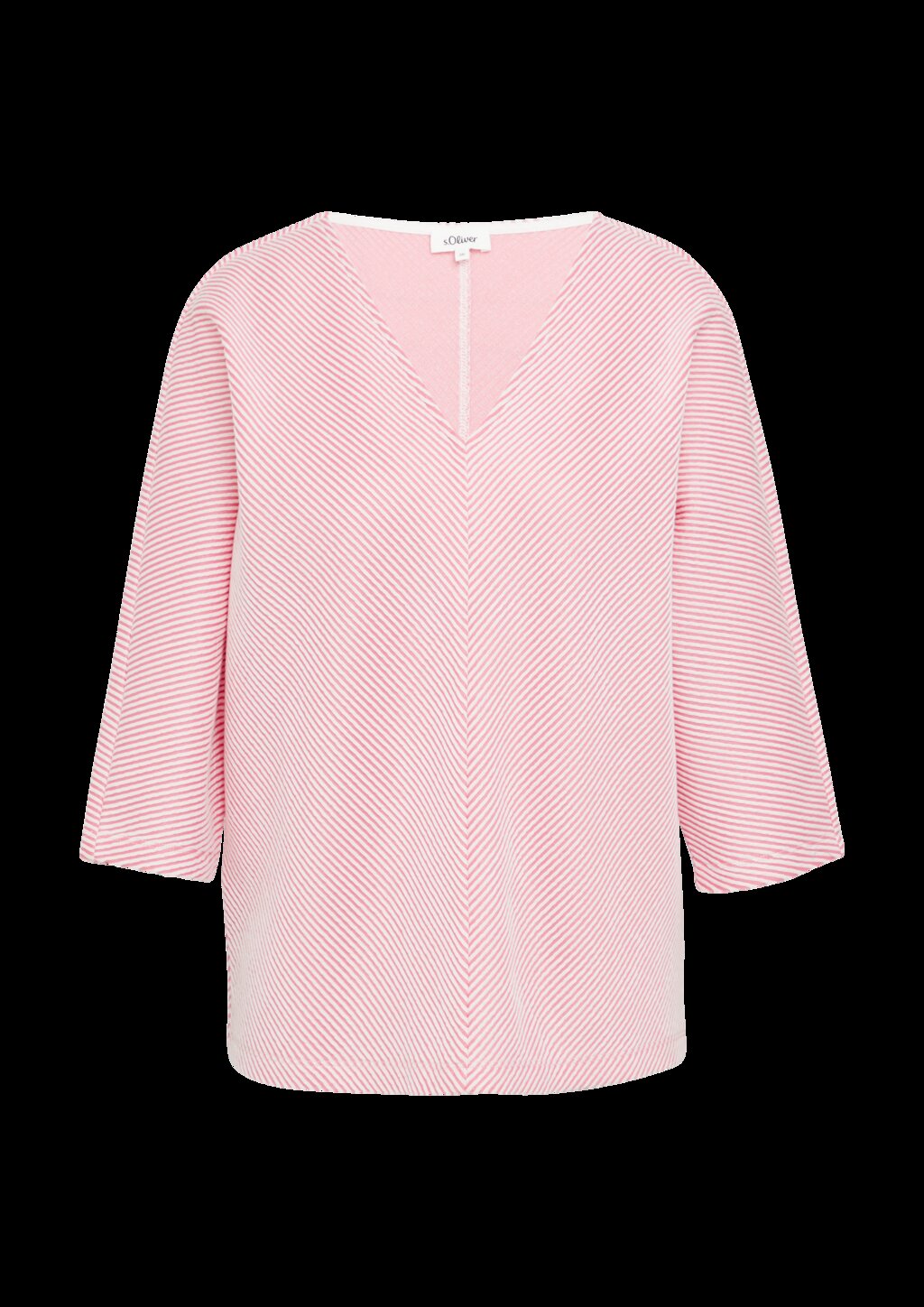Shirt mit Strukturstreifen und Fledermausärmeln