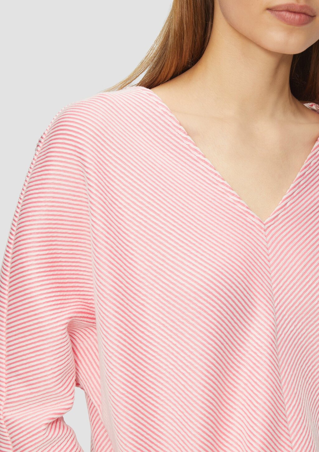 Shirt mit Strukturstreifen und Fledermausärmeln