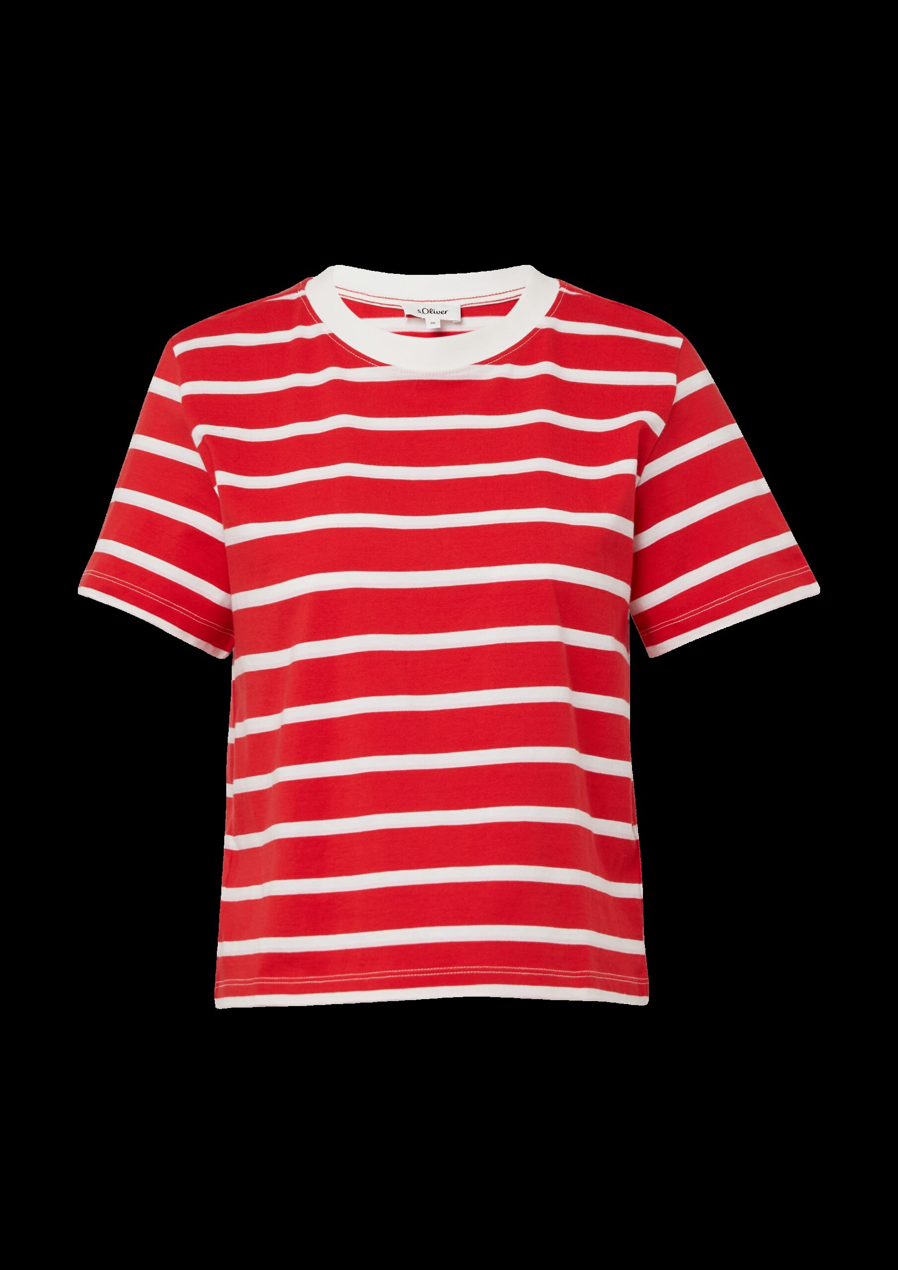 Verkürztes Baumwoll-T-Shirt mit Streifen